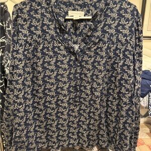 Treasure & Bond Navy Floral Print Blouse
